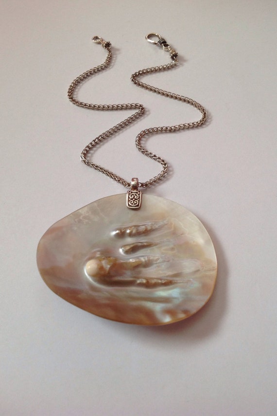 Blistered Pearl Pendant, Very Large, Shell, Pearl… - image 8