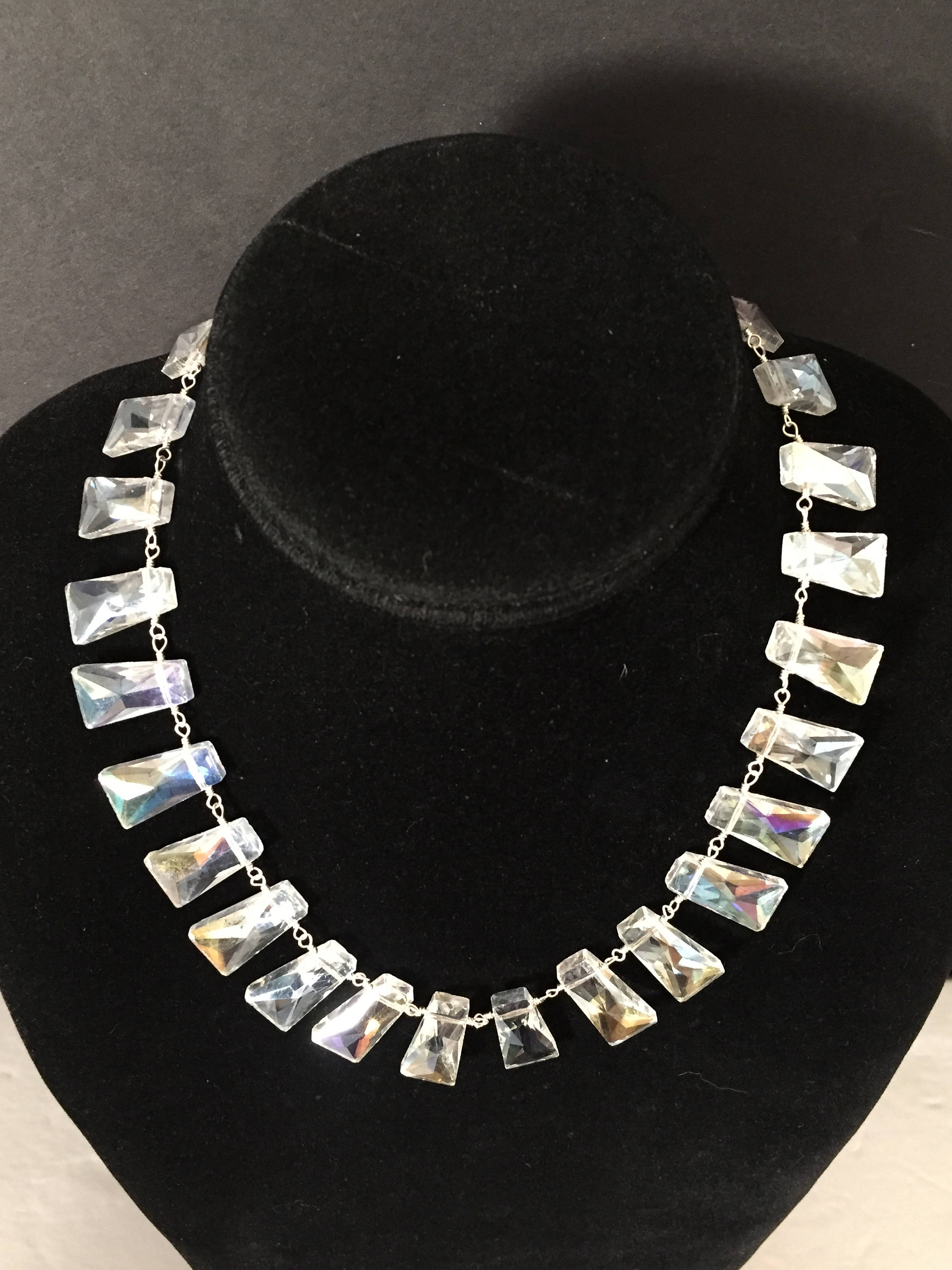 Art Deco Crystal Necklace Crystal Necklace Etsy