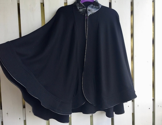 Black Cape, Ladies Black Wrap, Unisex Black Cape