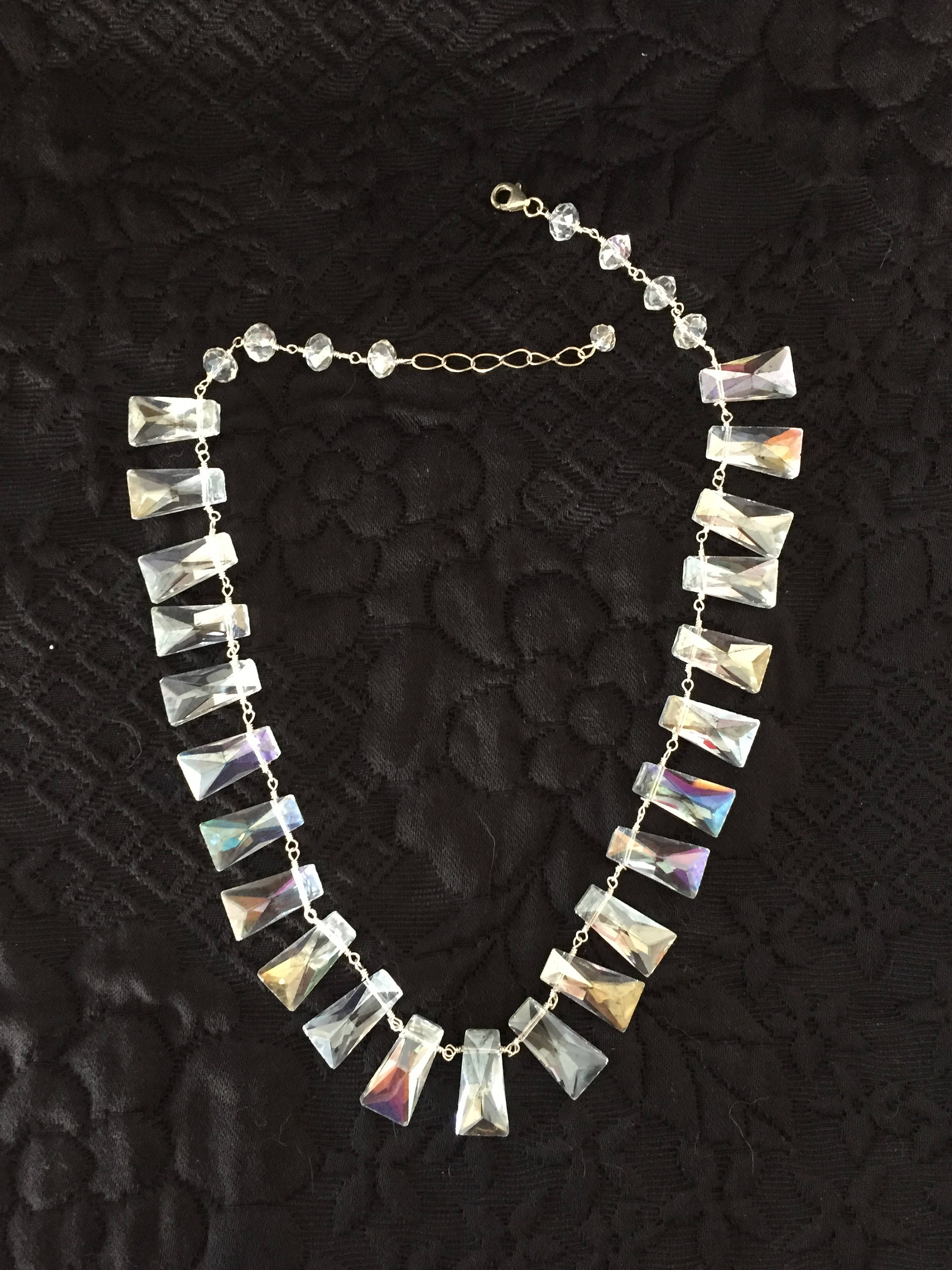 Art Deco Crystal Necklace Crystal Necklace Etsy