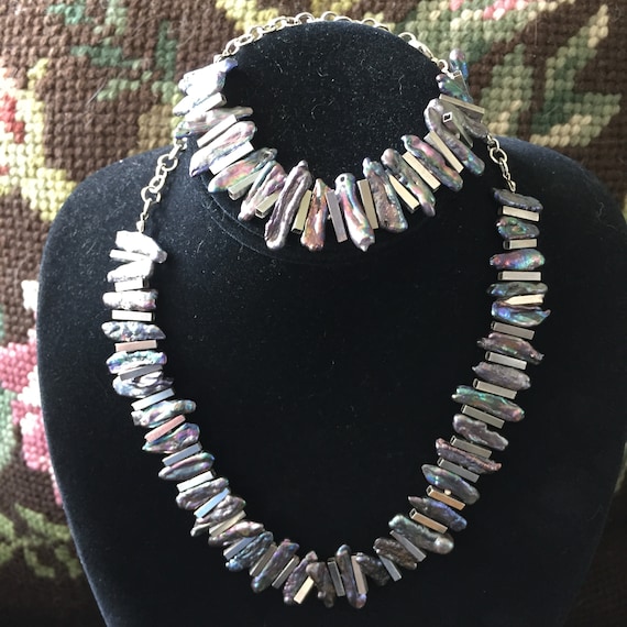 Pearl Jewelry Set, Pearl Necklace, Pearl Bracelet