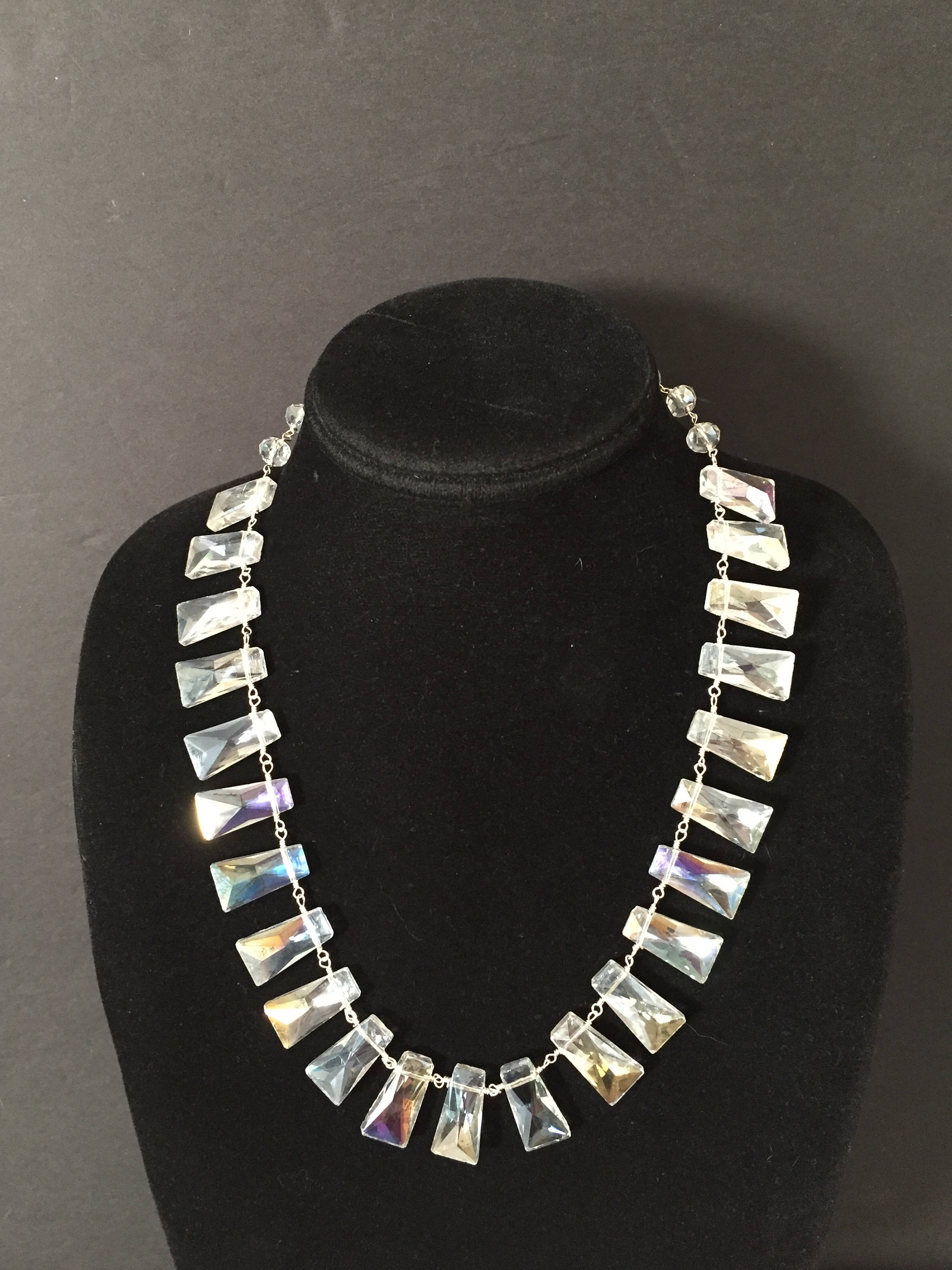 Art Deco Crystal Necklace Crystal Necklace Etsy