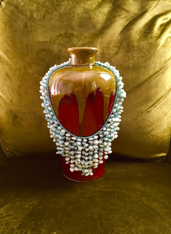 Bib Necklace, Beaded Bib Necklace, Hippie Necklace