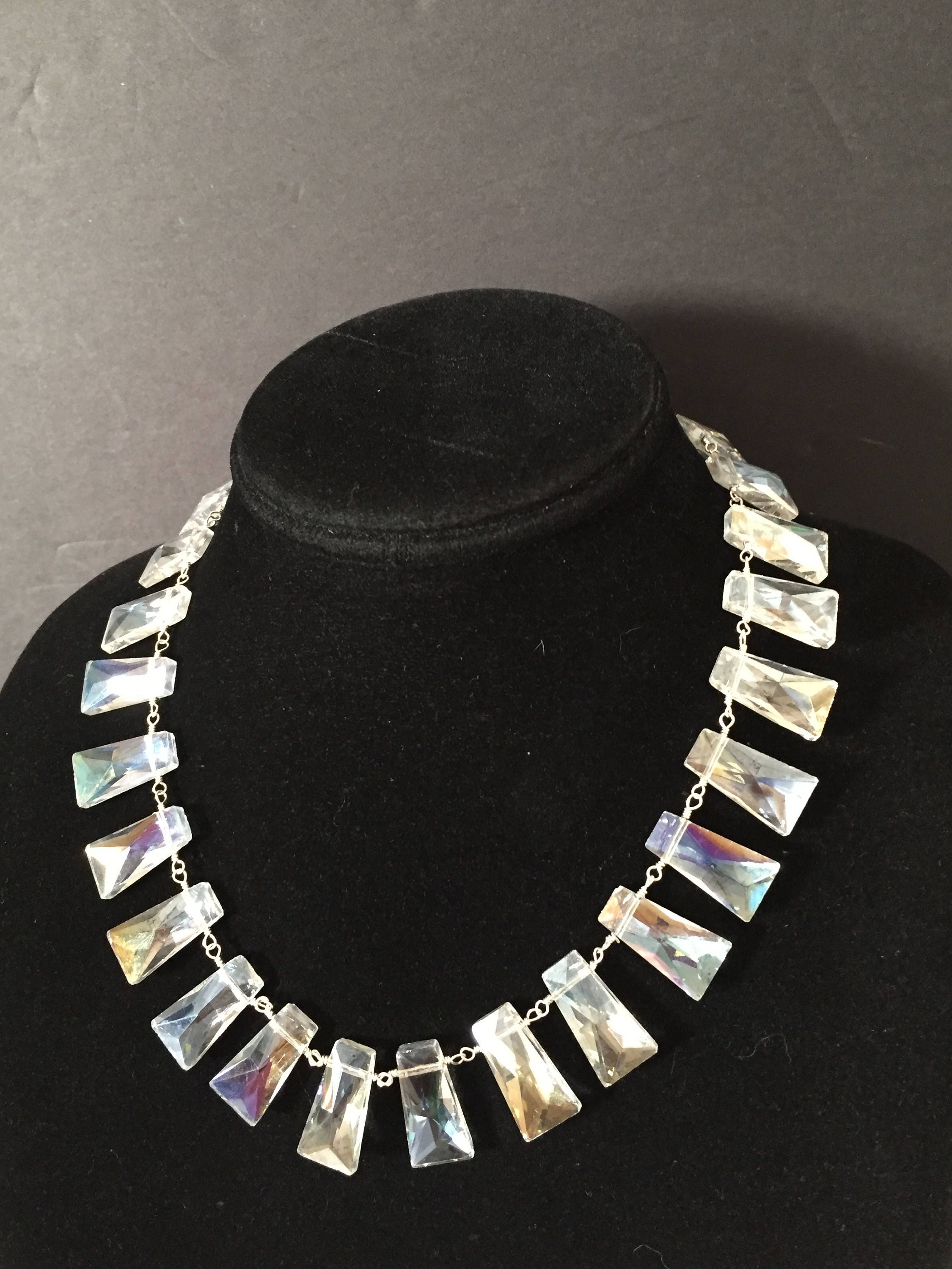Art Deco Crystal Necklace Crystal Necklace Etsy