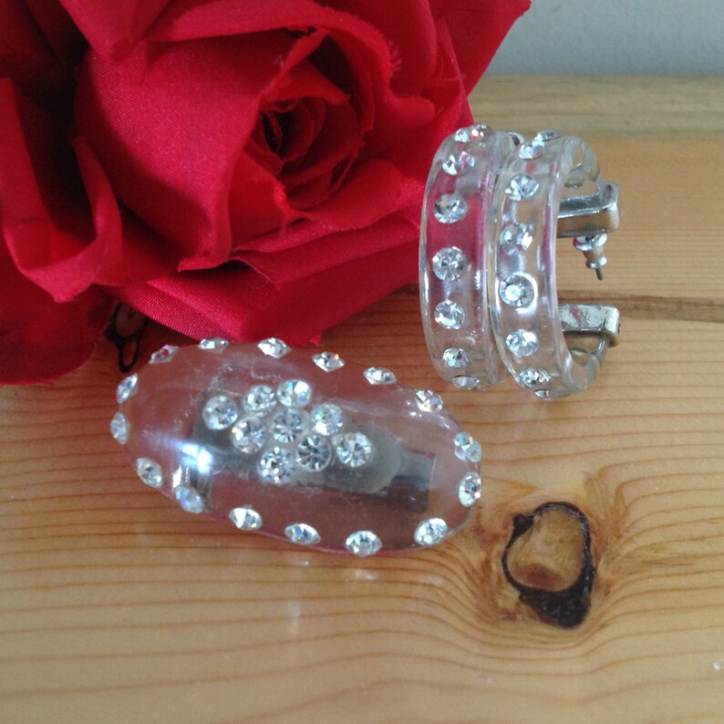 Hoop Earrings and Brooch