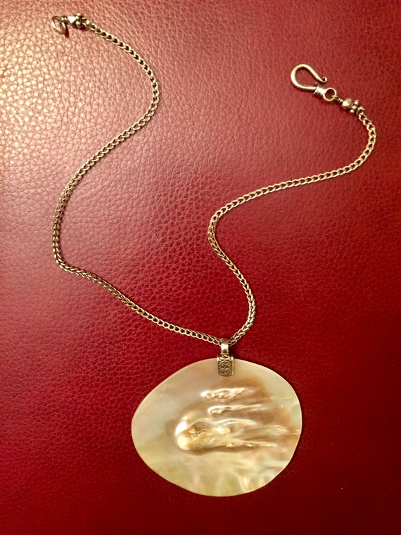 Blistered Pearl Pendant, Very Large, Shell, Pearl… - image 2