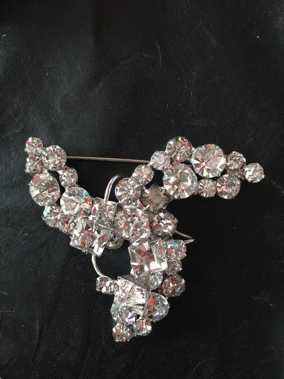 Rhinestone Brooch, Vintage Rhinestone Brooch, Pinw