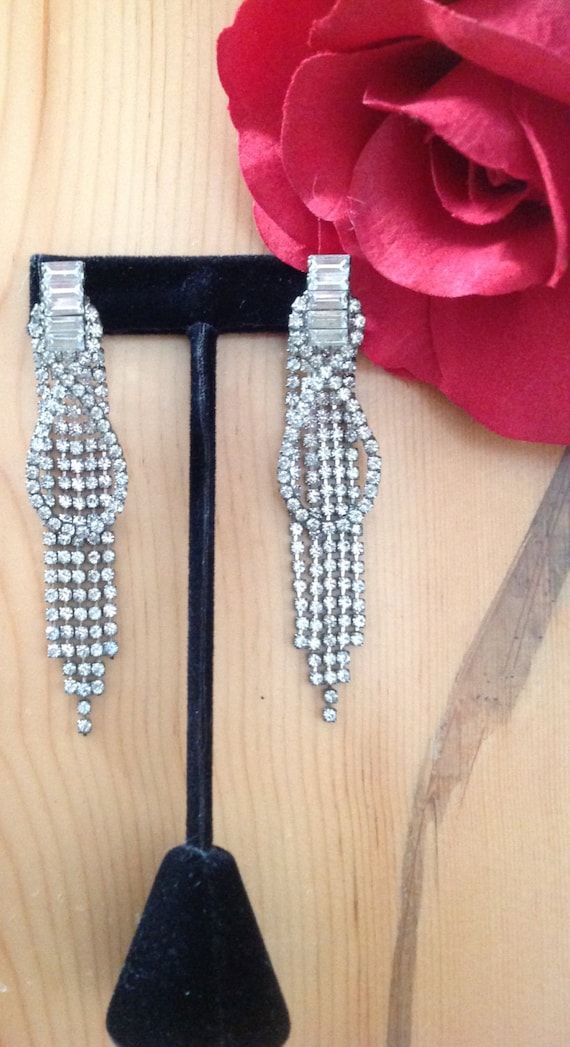 Rhinestone Dangling Earrings, Rhinestone Drop Earr