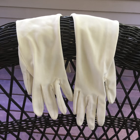 Long Evening Gloves, Long White Evening Gloves, V… - image 1