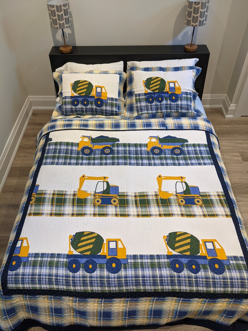 Quilts for Boys, Trucks Theme Quilts, Cotton Quits, Boy's Construction