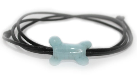 Bracelet Cylindrique Uomo Os De Chien Cadeau Homme Cuir Verre Murano Griffon Korthals Wirehaired Pointing Griffon Passionnes Animaux