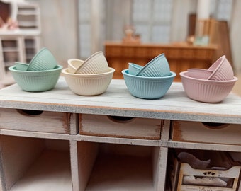 Set of three bowls - dollhouse miniature 1 12