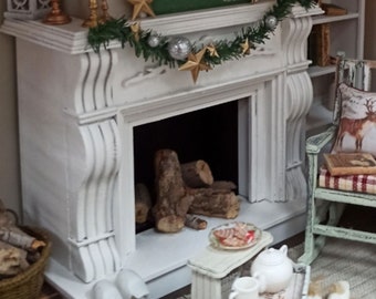 Dollhouse miniature fireplace kit
