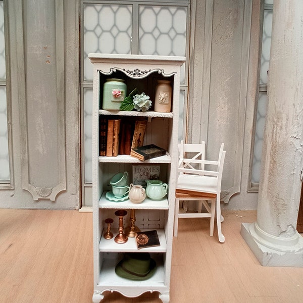 Small bookcase dollhouse miniature kit