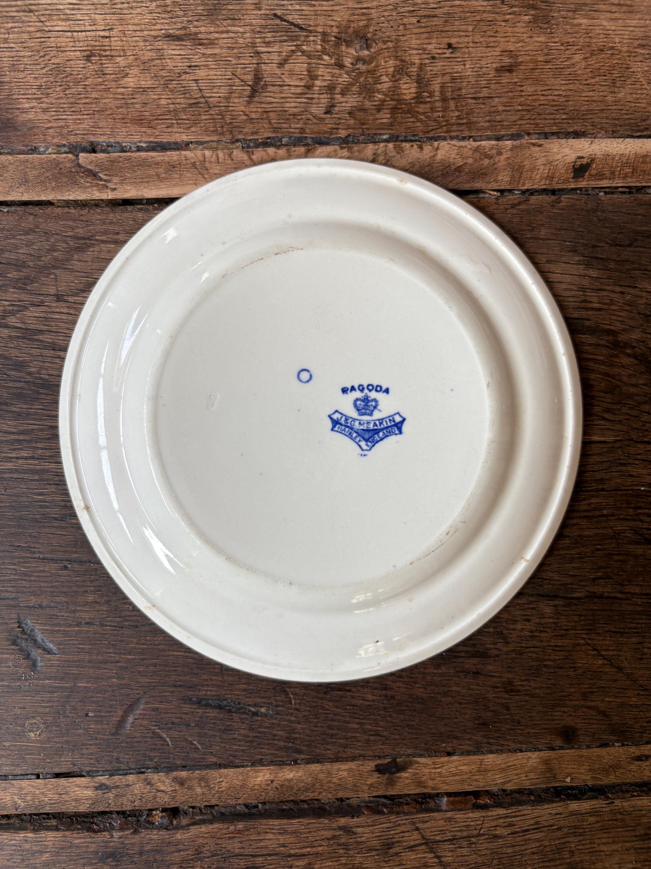 Vintage J&G Meakin Pagoda Blue and White Plate, Transferware China