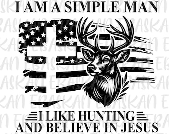 Hunter Deer American Flag, Christian SVG PNG EPS (Digital Download)