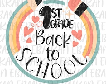 1st Grade Back to School PNG, Teacher Shirt Design (Digital Download)