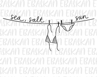 Sea Salt Sun SVG PNG | Summer Vacation Design (Digital Download)