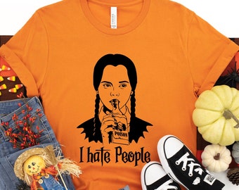 I Hate People Halloween T-Shirt, Horror Movie Tee