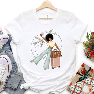 Travel Girl Shirt Vacation Trip Travel Adventure Best Friends Vacay Mode, Traveler Gift, Sisters Divas Melanin Girlfriends, Women Travel