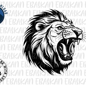 Lion Svg Png Eps Dxf Lion Mascot, Lion Icon Svg, Lions Athletics, Go Lions, Lions Roar, Lions Game Day, Lions Sports Png, Lions Spirit Svg