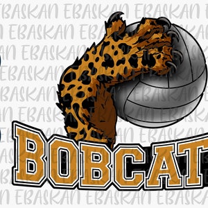 Bobcats Volleyball PNG Volleyball Bobcats Arm Paw Athletic Teams Bobcats Volleyball Set Spike Sublimation Print Design Dtg Dtf Cricut Vinyl