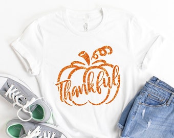 Thankful Pumpkin Shirt, Thanksgiving Shirt, Fall Shirts, Pumpkin Fall Shirt, Thankful Grateful Blessed, Fall Teacher Shirt, Women Fall Shirt