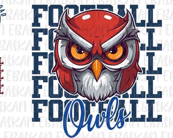 Owls Football PNG, Game Day Design (Digital Download)