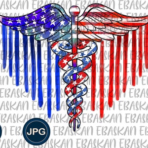 Tutte le infermiere americane PNG JPG 4 luglio 4 luglio aquila patriottica infermiera rosso blu bianco design stampabile a sublimazione per stampa camicie