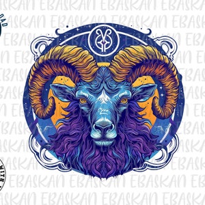 Aries png Zodiac png Horoscope png Digital Download Aries Ram&#39;s Head Design Aries Zodiac Birthday or Everyday