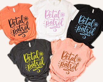 Camiseta Petal Patrol, Camiseta de niña de las flores para boda