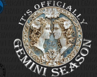 Gemini Season PNG, Zodiac Horoscope Design (Digital Download)