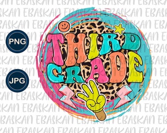 Hola, tercer grado, leopardo PNG, sublimación de regreso a clases (descarga digital)