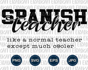 Cool Spanish Teacher SVG PNG, Back To School (Digital Download)