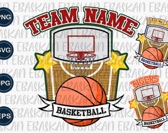 Custom Basketball Team Design, Sports SVG PNG (Digital Download)