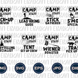 Camping Bundle SVG PNG EPS Dxf Camp personnel Bundle téléchargement numérique, amis famille camp tente vie voyage mignons campeurs vie de camp, ambiance de camp