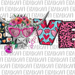 Love Highland Cow PNG Moo Love Cow Moolentine Png Valentines Png