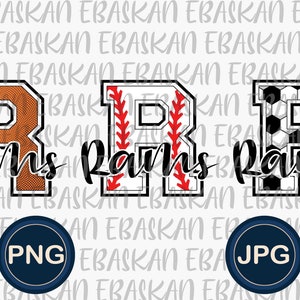 Rams Athletic Teams Png not Svg Go Rams Basketball Football Baseball Soccer PNG Sublimation Printable Design for Shirts Tees Shirts Print