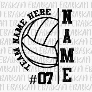 Custom Volleyball Team PNG SVG EPS Personalized Volleyball Team Tee ...