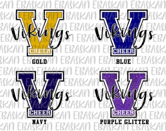 Vikings Cheerleader PNG SVG, Sports Teams Printable Design (Digital Download)