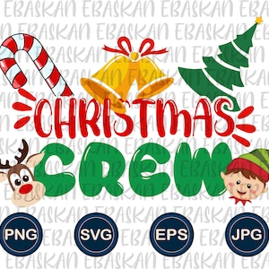 Christmas Crew PNG SVG EPS Merry Christmas Design Christmas Squad Christmas Shirt Design Holly Christmas Print Design DtgDtf Cricut Vinyl