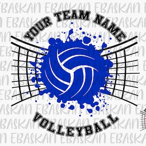Custom Volleyball Team PNG SVG EPS Personalized Volleyball Team Tee Design Spike Athletics Sublimation Printable Dtg Dtf Vinyl Cricut Print