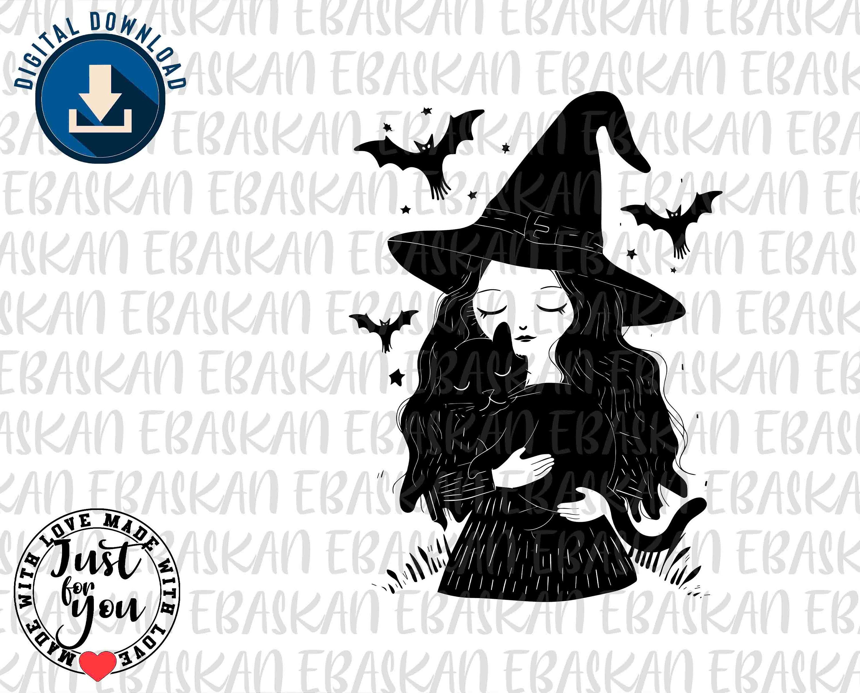 猫ママのハロウィン魔女デザイン（png、svg、eps、dxf） - Etsy 日本