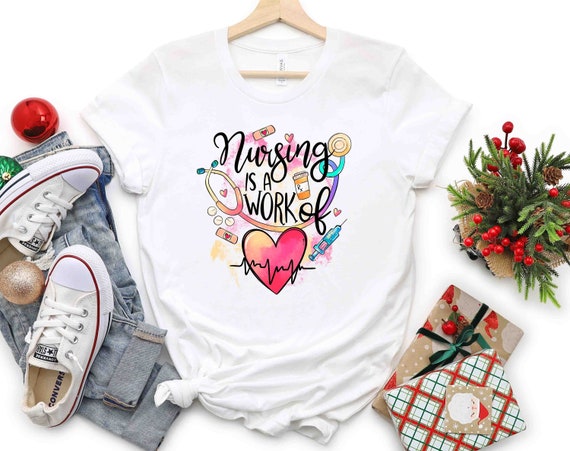 Nursing is A Work of Heart Nurse Life Shirt Nurse Deep Breath Shirt Gift For Nurse Registered Nurse Shirts RN CNA Nurse Clothing