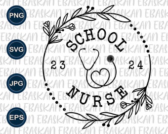 Floral infirmière SVG, PNG, EPS (téléchargement numérique)