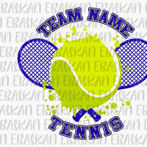 Custom Tennis Team PNG SVG EPS Personalized Tennis Team Stroke Design Racket Topspin Volley Sublimation Printable Dtg Dtf Vinyl Cricut Print