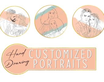 Custom Line Art Portrait from Photo, Minimalist Family Drawing (Digital Download)