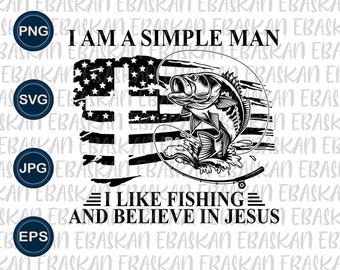 Fishing & Jesus Graphic Design for Dad (PNG, SVG, EPS)