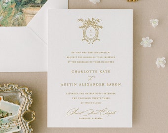 Elegant Wedding Invitations Set in Letterpress