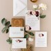 Marsala Wedding Invitation Suite for Bohemian Wedding, Flat Printed